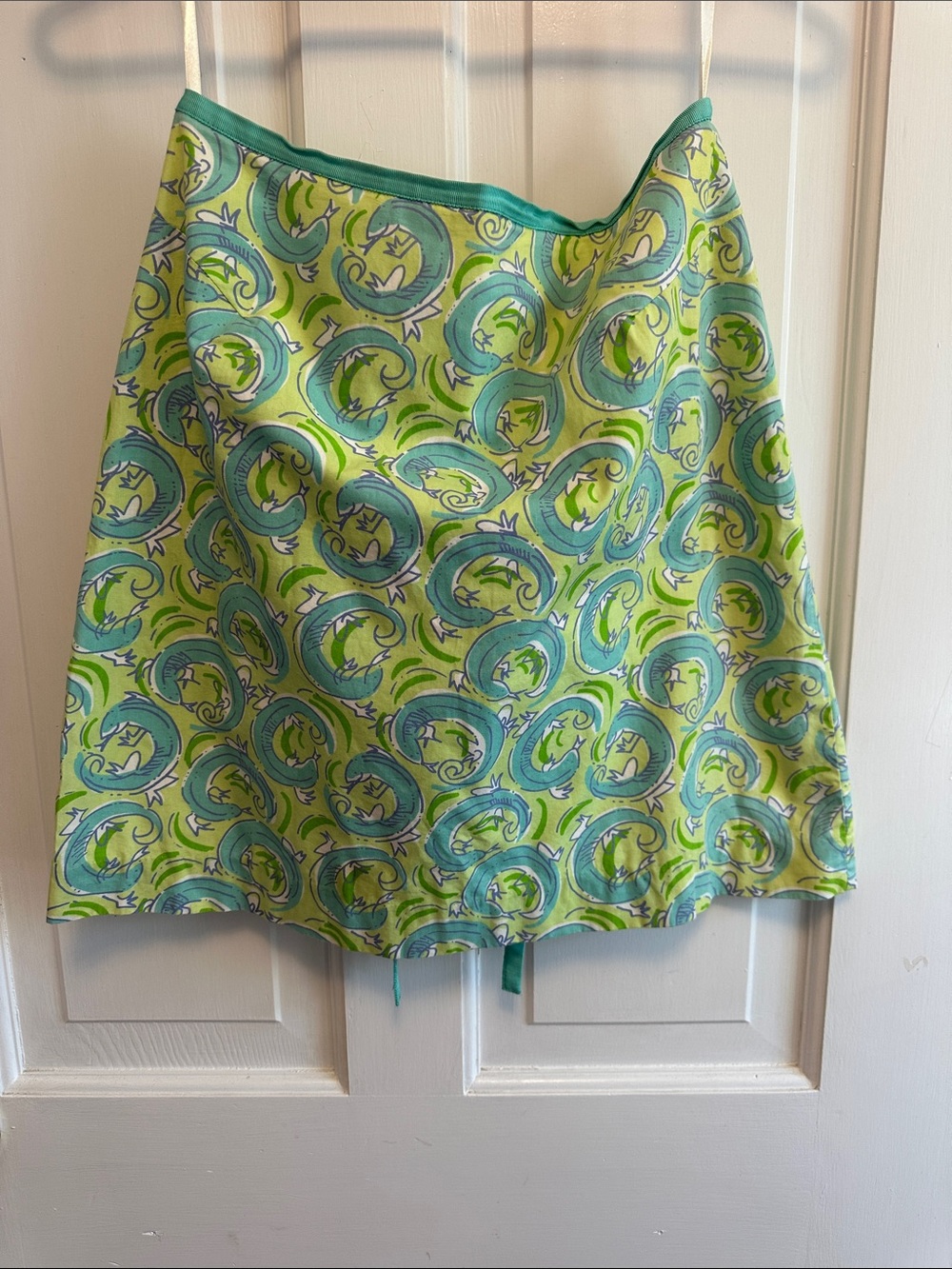 Lilly Pulitzer Lime & Teal Swirl A-Line Skirt